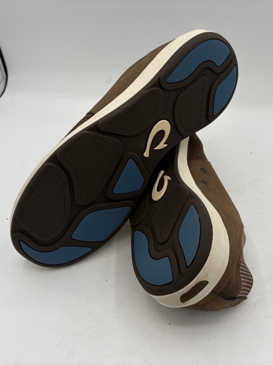 Olukai Makia Ulana Kai Brown Leather and Mesh Knit Shoes Mens Size 10 - Picture 15 of 15